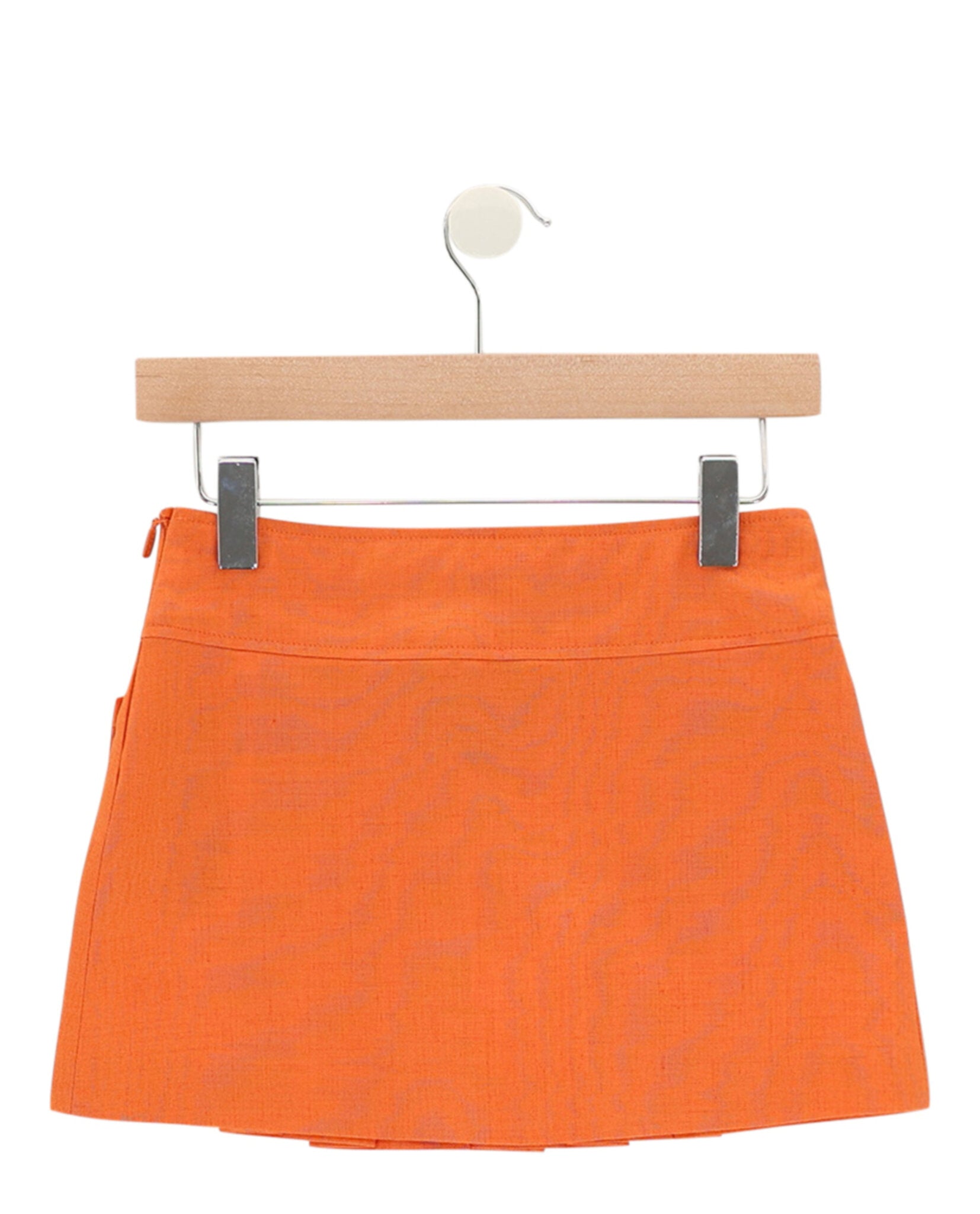 Gucci Girls Pleated Linen-Blend Skirt