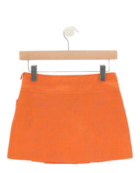 Gucci Girls Pleated Linen-Blend Skirt