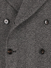 Tagliatore Men Double-Breasted Herringbone Coat