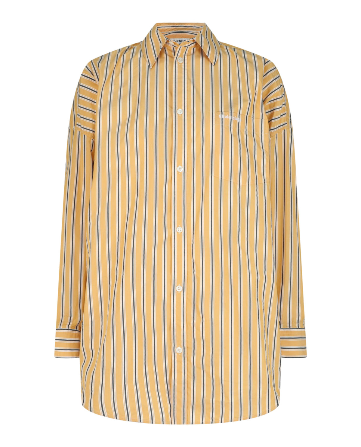 Balenciaga Womens Striped Poplin Cocoon Shirt