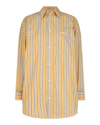 Balenciaga Womens Striped Poplin Cocoon Shirt