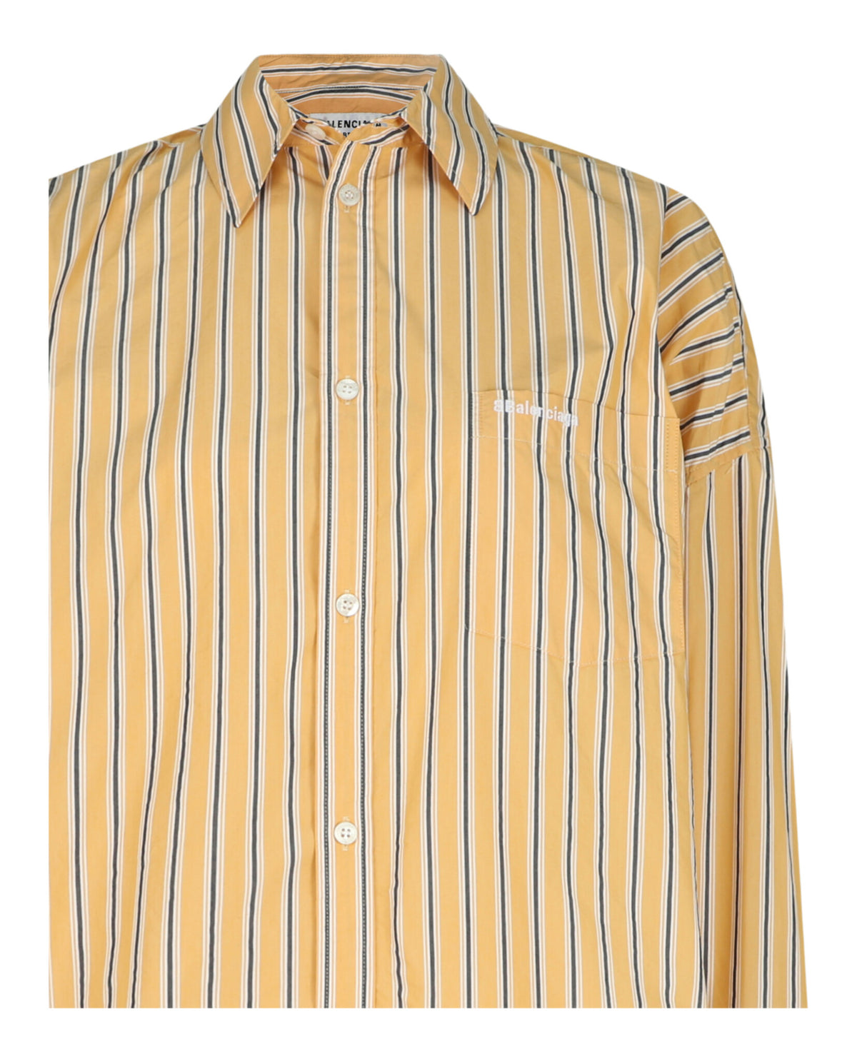Balenciaga Womens Striped Poplin Cocoon Shirt