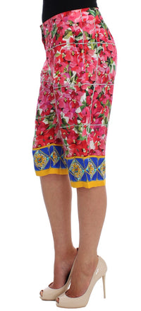 Dolce & Gabbana Multicolor Floral Knee Capris Shorts Women's Pants