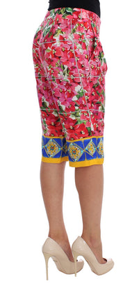 Dolce & Gabbana Multicolor Floral Knee Capris Shorts Women's Pants