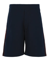 Alexander McQueen Mens Logo Tape Shorts Navy