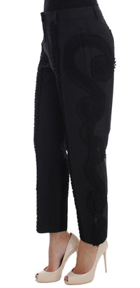 Dolce & Gabbana Black Cotton Stretch Torero Capris Women's Pants