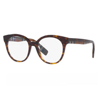 Burberry Eyeglasses Round Full Rim, Black Frame and Clear Demo Lenses Lens BE23563942