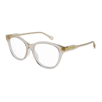 Chloe Eyeglasses Square Full Rim, Transparent Pink Frame and Clear Demo Lens Lens CH0085O003