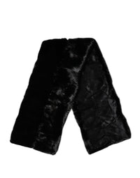 Dolce & Gabbana Black Fur Shawl Neck Wrap Cover Collar Women's Scarf
