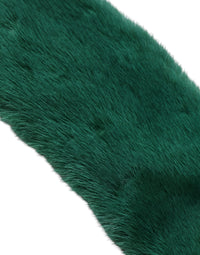 Dolce & Gabbana Green Mink Fur Collar Women Neck Wrap Women's Scarf