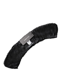 Dolce & Gabbana Black Lamb Fur Collar Women Neck Wrap Women's Scarf
