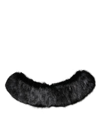 Dolce & Gabbana Black Fur Shawl Neck Wrap Cover Collar Women's Scarf