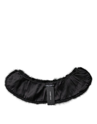 Dolce & Gabbana Black Fur Shawl Neck Wrap Cover Collar Women's Scarf