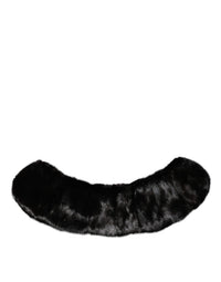 Dolce & Gabbana Black Fur Shawl Neck Wrap Cover Collar Women's Scarf
