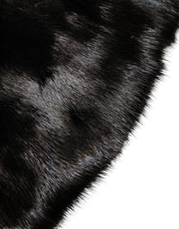 Dolce & Gabbana Black Fur Shawl Neck Wrap Cover Collar Women's Scarf