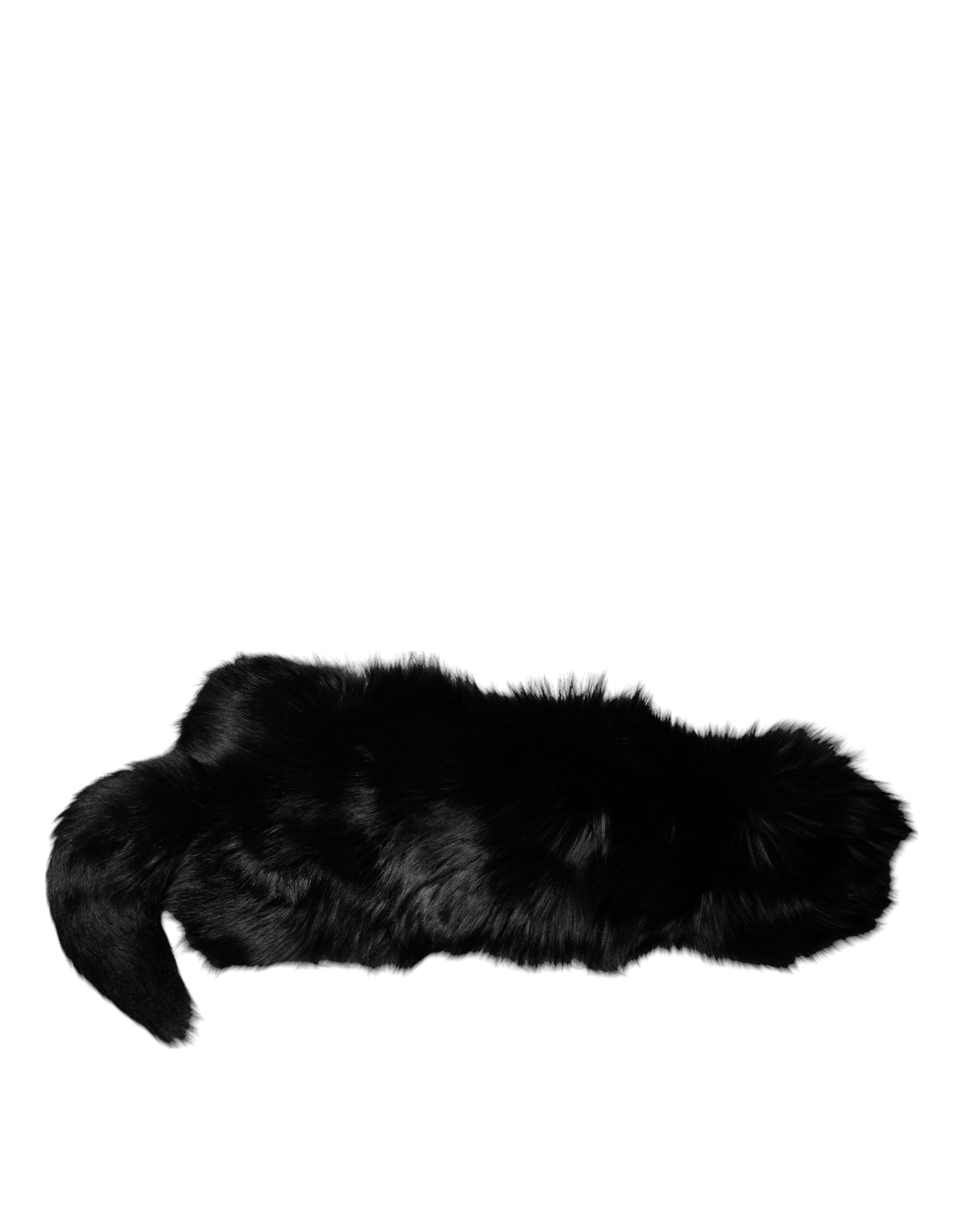 Dolce & Gabbana Black Fox Fur Neck Wrap Warmer Winter Women's