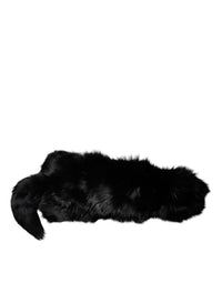 Dolce & Gabbana Black Fox Fur Neck Wrap Warmer Winter Women's Scarf