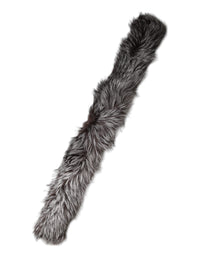 Dolce & Gabbana Gray Fox Fur Neck Wrap Warmer Winter Women's Scarf