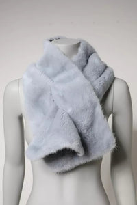 Dolce & Gabbana Powder Blue Mink Fur Neck Warmer Women's Scarf
