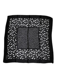 Dolce & Gabbana Black Floral Silk Square Wrap Shawl Women's Scarf