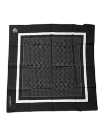 Dolce & Gabbana Black Polka Dots Cotton Handkerchief Men's Scarf