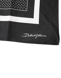 Dolce & Gabbana Black Polka Dots Cotton Handkerchief Men's Scarf