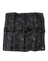 Dolce & Gabbana Black Patterned Silk Handkerchief Men's Scarf