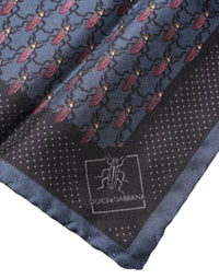 Dolce & Gabbana Dark Blue Beetle Square Handkerchief Men's Scarf