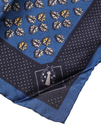 Dolce & Gabbana Blue Lady Bug Silk Square Handkerchief Men's Scarf