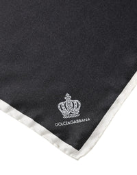 Dolce & Gabbana Black Crown Logo Square Handkerchief Men's Scarf