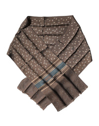 Dolce & Gabbana Brown Fantasy Silk Neck Wrap Shawl Men's Scarf