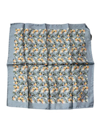 Dolce & Gabbana Gray Oranges Silk Square Handkerchief Men's Scarf