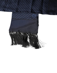 Dolce & Gabbana Dark Blue Fantasy Fringes Neck Wrap Men's Scarf