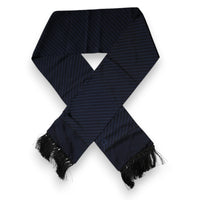 Dolce & Gabbana Dark Blue Fantasy Fringes Neck Wrap Men's Scarf