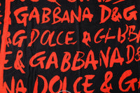 Dolce & Gabbana Dolce & Gabbana Black Red Logo Print Cotton Beach Women's Towel