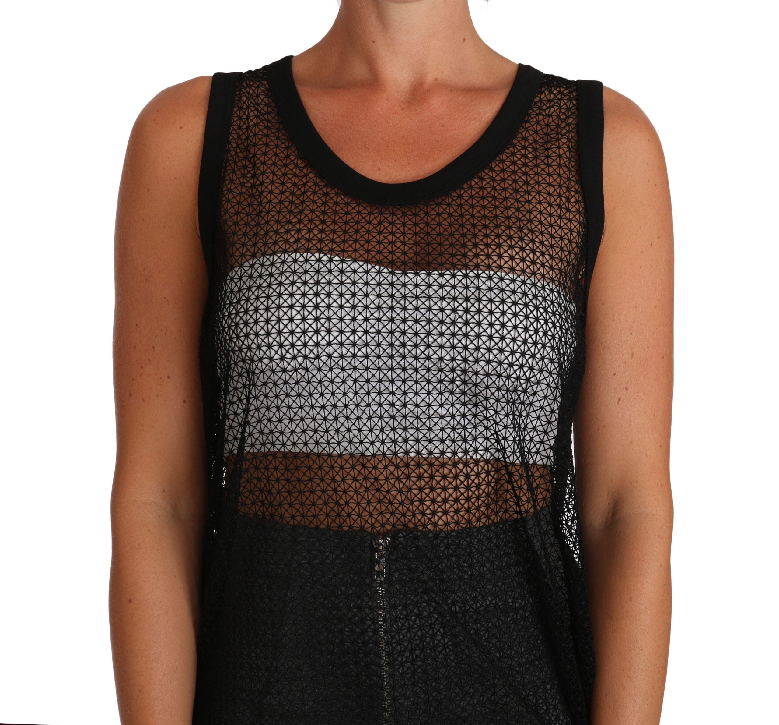 Dolce & Gabbana Black Mesh Transparent Blouse Women's T-shirt