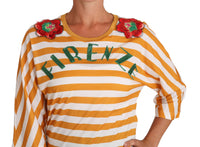 Dolce & Gabbana White Orange FIRENZE Top Women's T-shirt