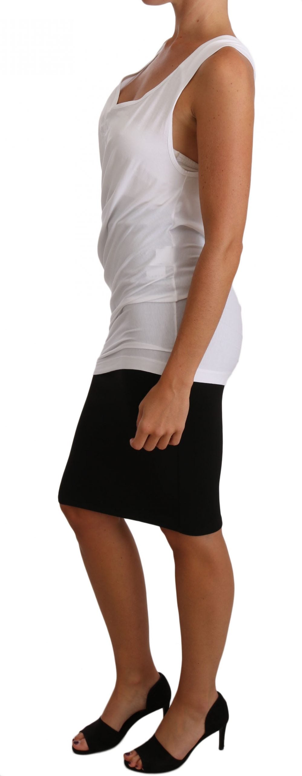 Cavalli White Top Tank CAVALLI T-Shirt Women's Jersey