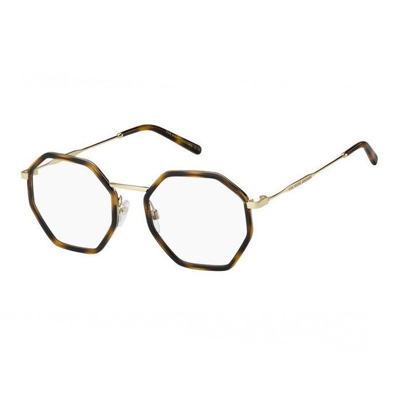 Marc Jacobs Eyeglasses Geometric Full Rim, Havana Frame and Clear Demo Lenses Lens MARC538008600