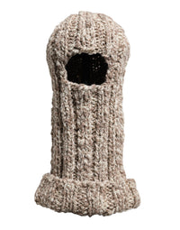 Dolce & Gabbana Beige Wool Knitted Ski Mask Balaclava Men's Hat