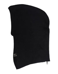Dolce & Gabbana Black Wool Whole Head Wrap Balaclava Men's Hat