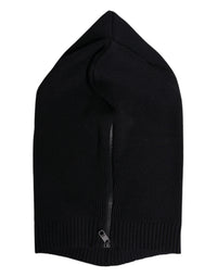 Dolce & Gabbana Black Wool Whole Head Wrap Balaclava Men's Hat