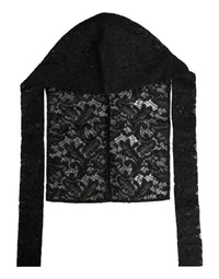 Dolce & Gabbana Black Floral Lace Whole Head Wrap Women's Hat