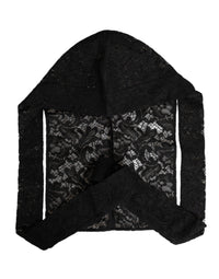 Dolce & Gabbana Black Floral Lace Whole Head Wrap Women's Hat