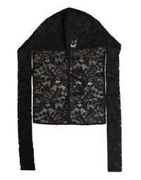 Dolce & Gabbana Black Floral Lace Whole Head Wrap Women's Hat