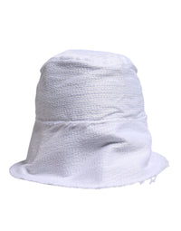 Dolce & Gabbana White Polyester Wide Brim Bucket Men's Hat
