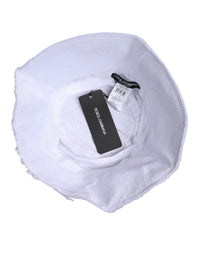 Dolce & Gabbana White Polyester Wide Brim Bucket Men's Hat