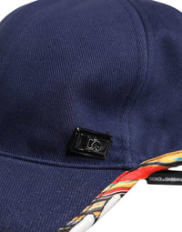 Dolce & Gabbana Blue Cotton 6 Panels Baseball Men's Cap