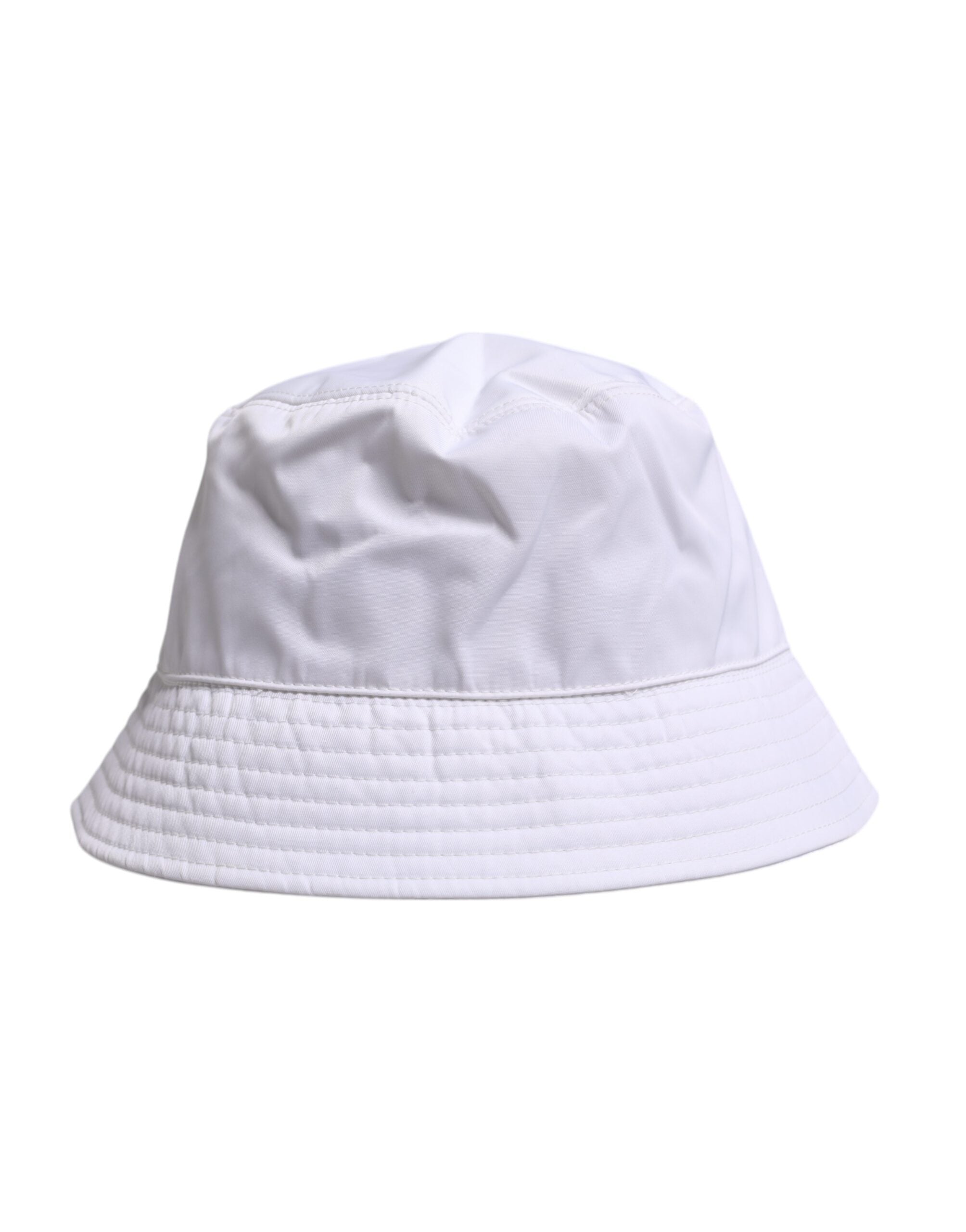 Dolce & Gabbana White Cotton Wide Brim Bucket Men's Hat