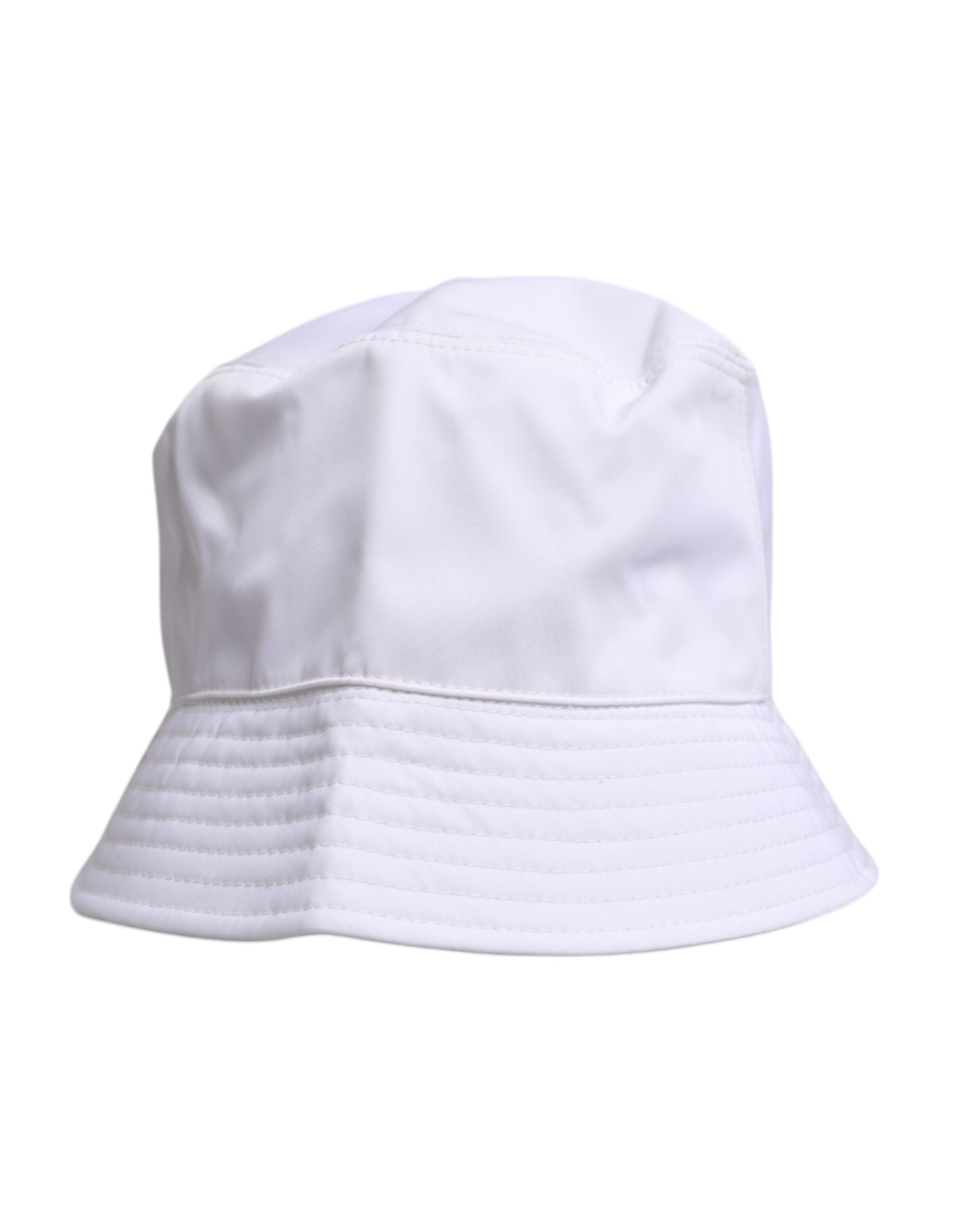 Dolce & Gabbana White Cotton Wide Brim Bucket Men's Hat
